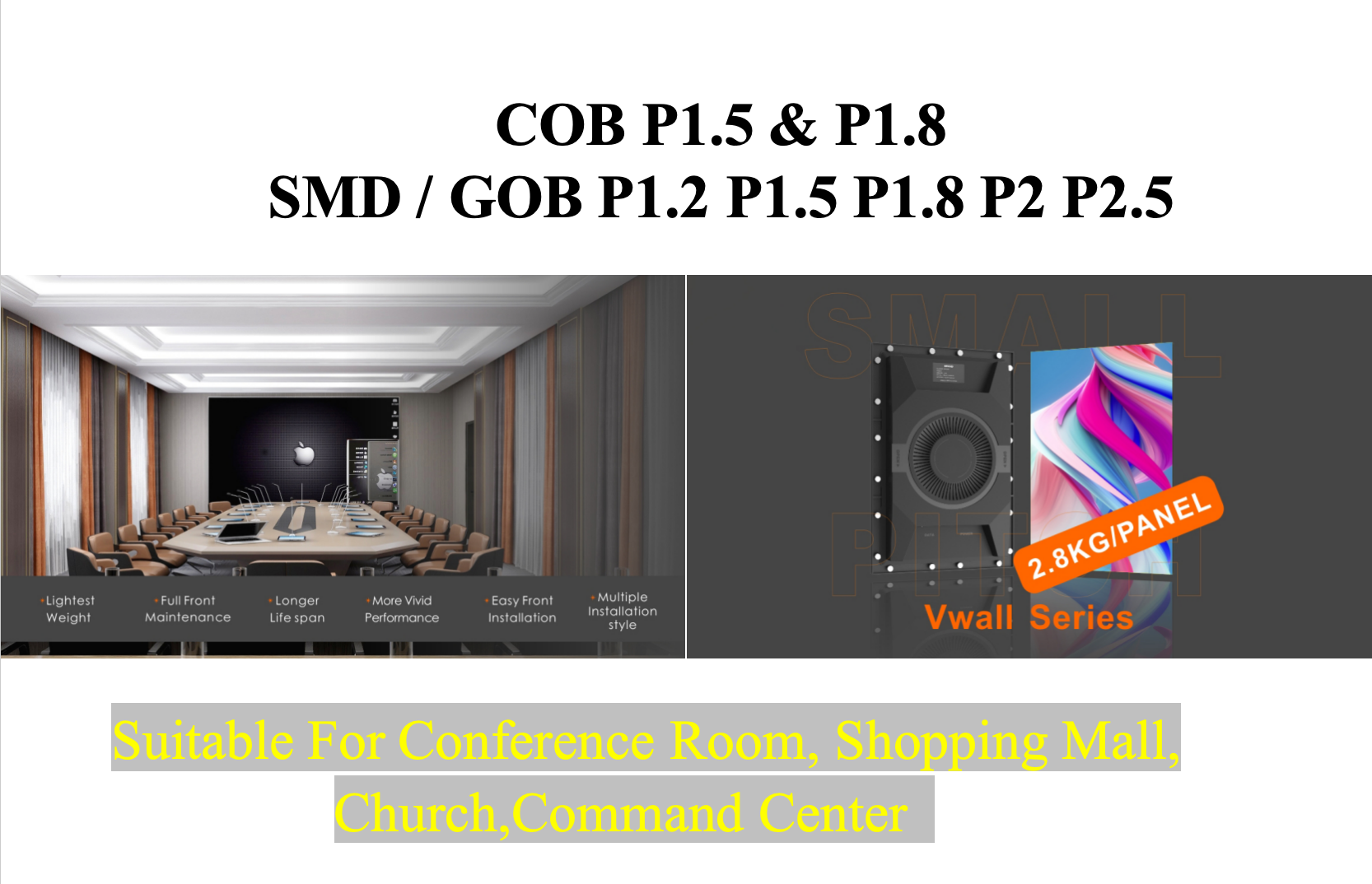 Vwall series - Indoor magnet panel LED screen